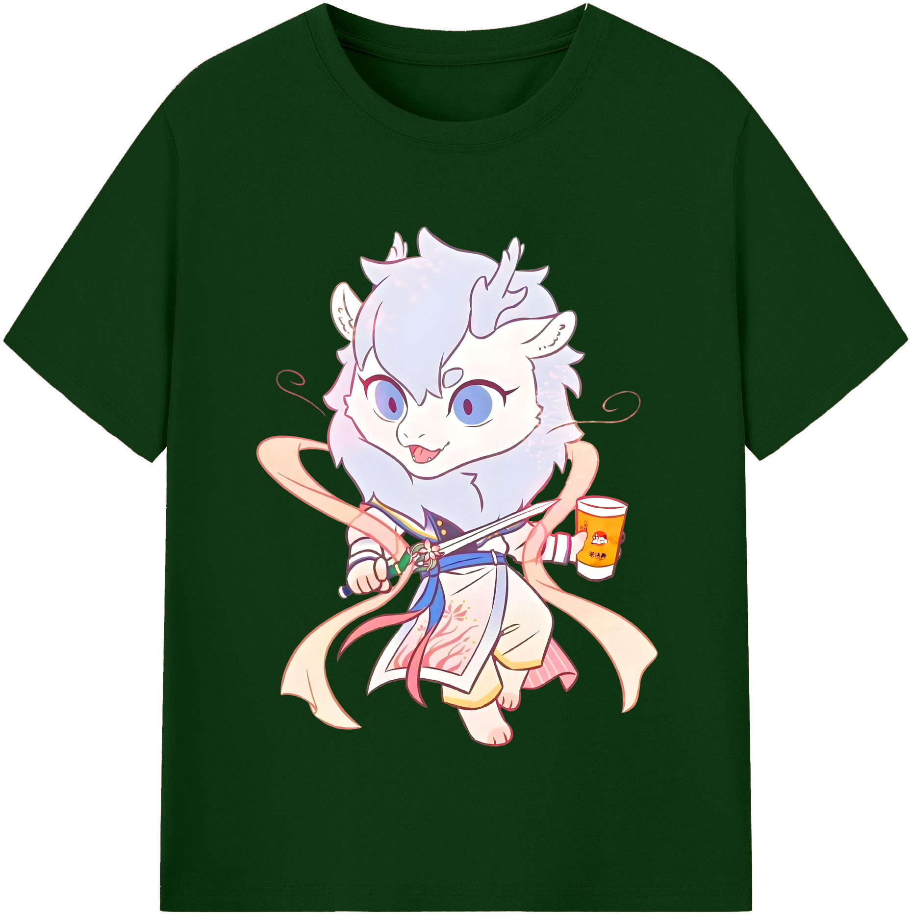（画像用） Ne Zha 2 ナタ 魔童の大暴れ 綿100％半袖Tシャツ（フロントプリント）